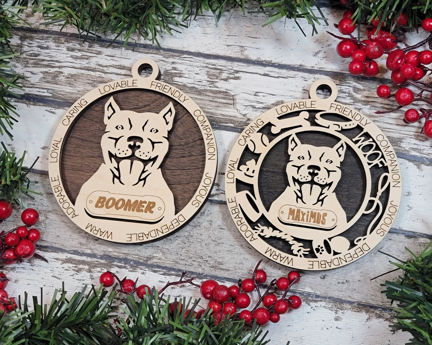 Adorable Dog Ornaments - Pitbull - American Bully