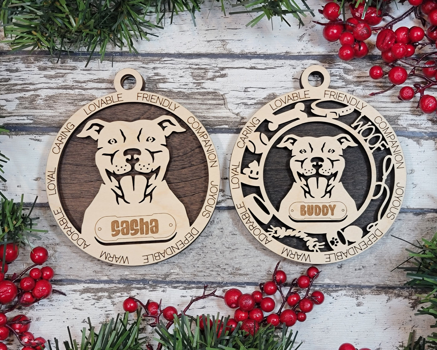 Adorable Dog Ornaments - Pitbull - American Bully