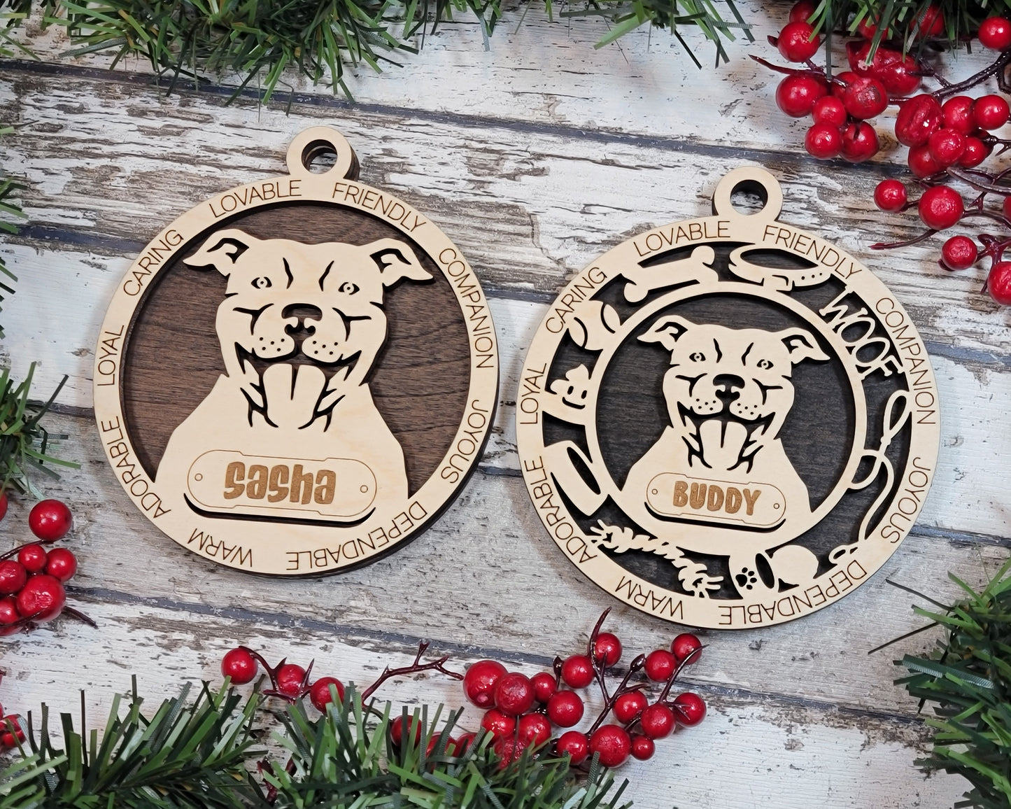 Adorable Dog Ornaments - Pitbull - American Bully