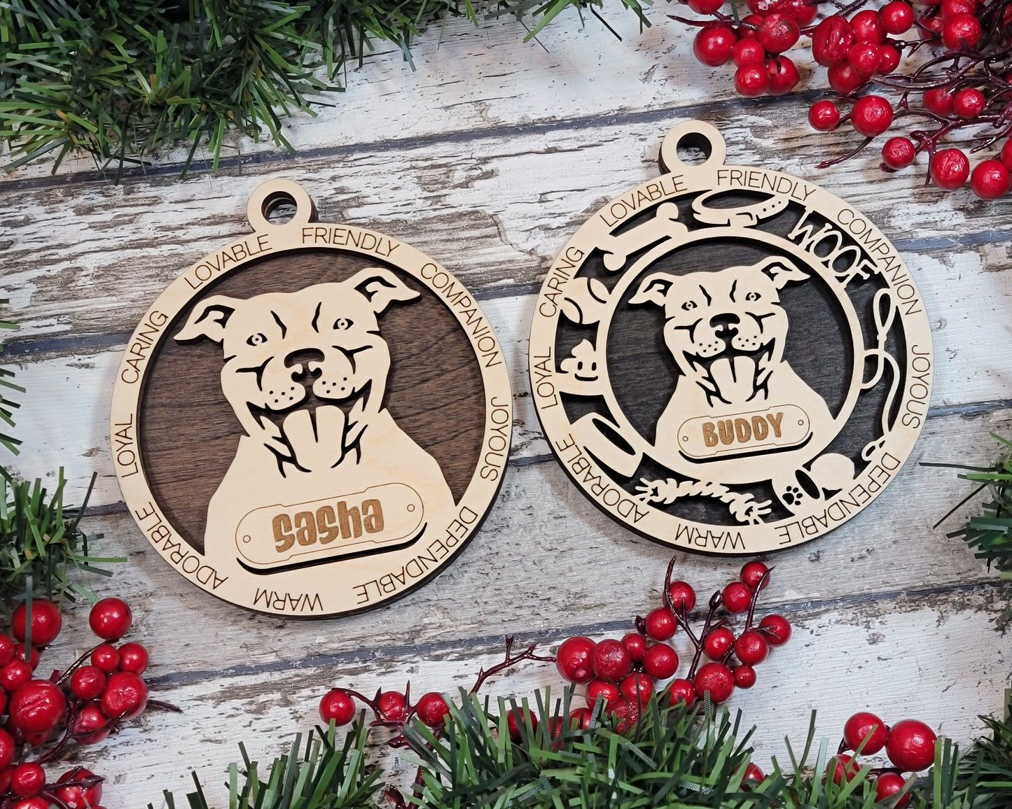 Adorable Dog Ornaments - Pitbull - American Bully