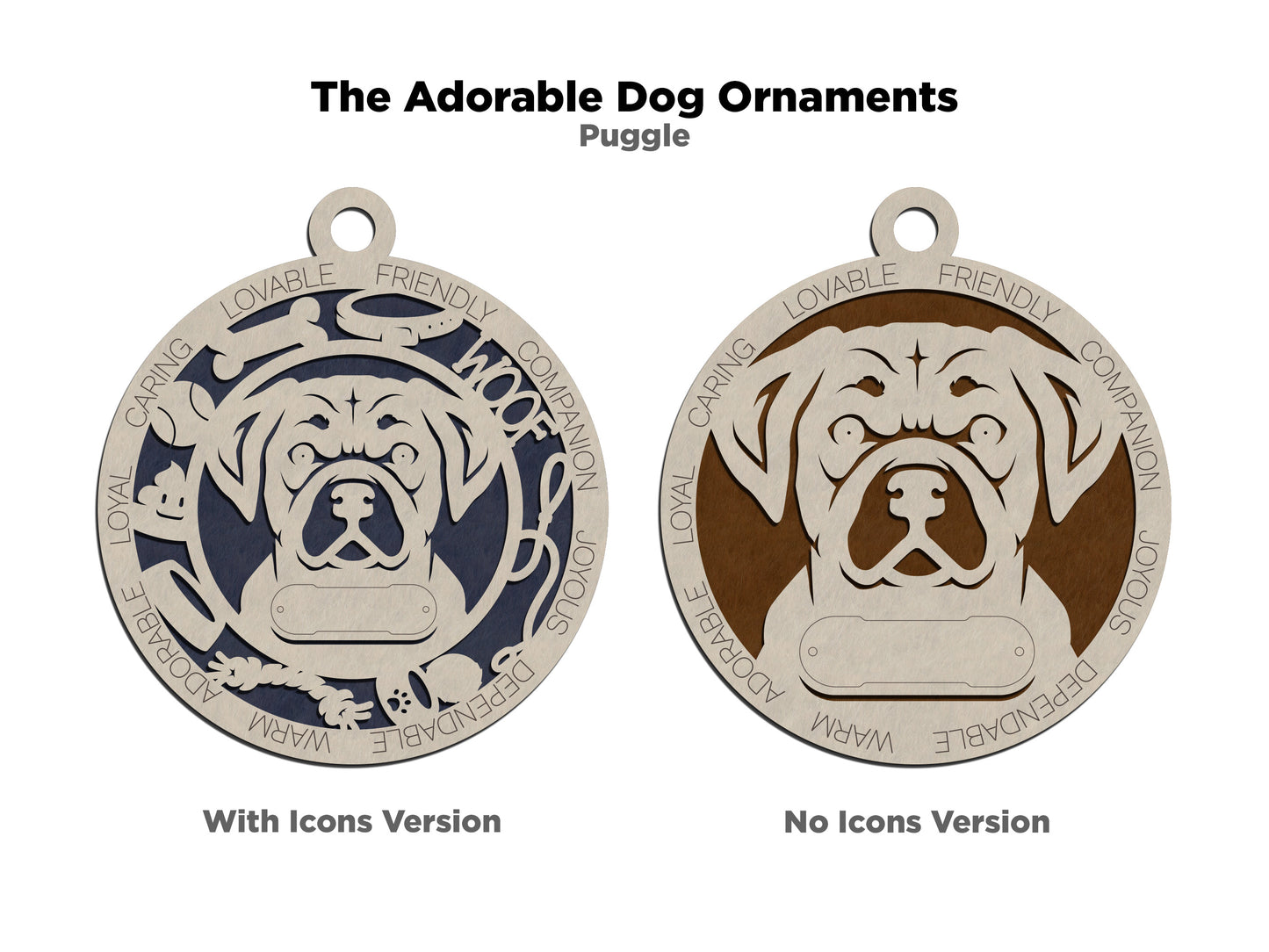 Adorable Dog Ornaments - Puggle