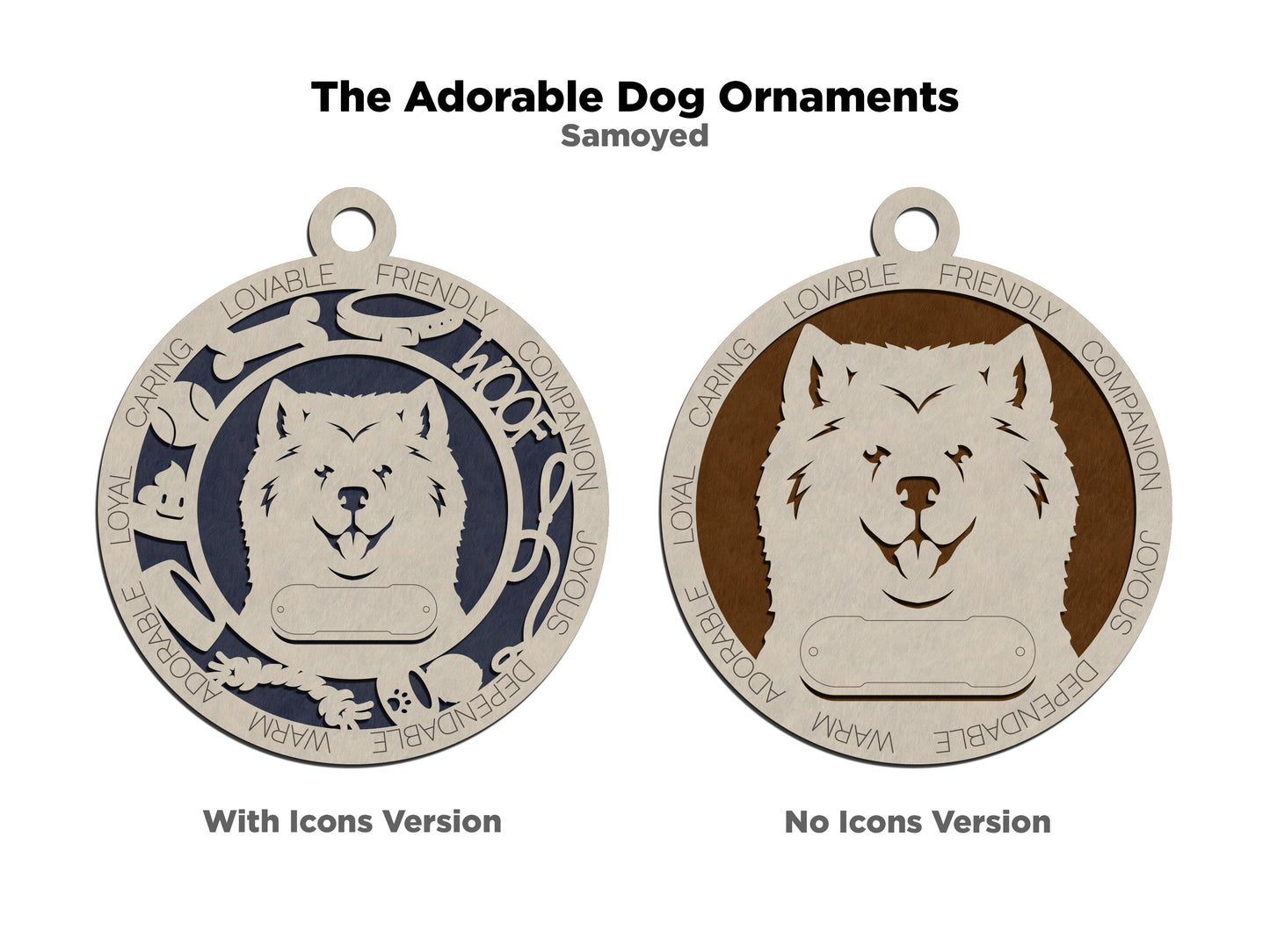 Adorable Dog Ornaments - Samoyed