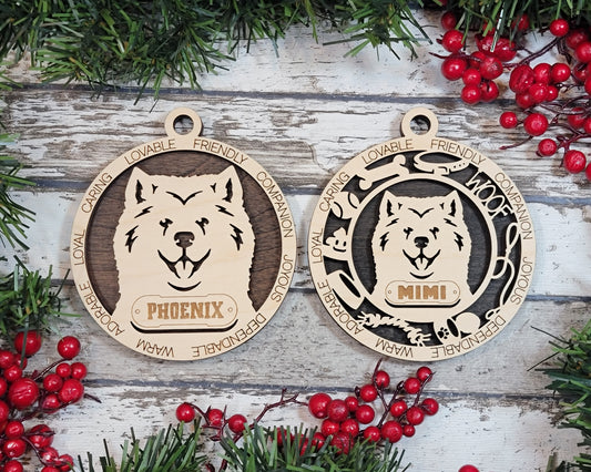 Adorable Dog Ornaments - Samoyed