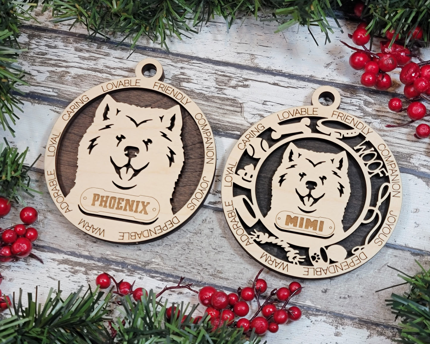 Adorable Dog Ornaments - Samoyed