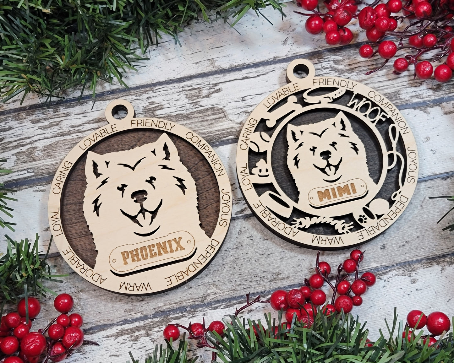 Adorable Dog Ornaments - Samoyed