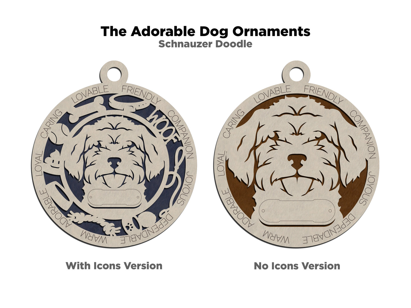 Adorable Dog Ornaments - Schnauzer Doodle