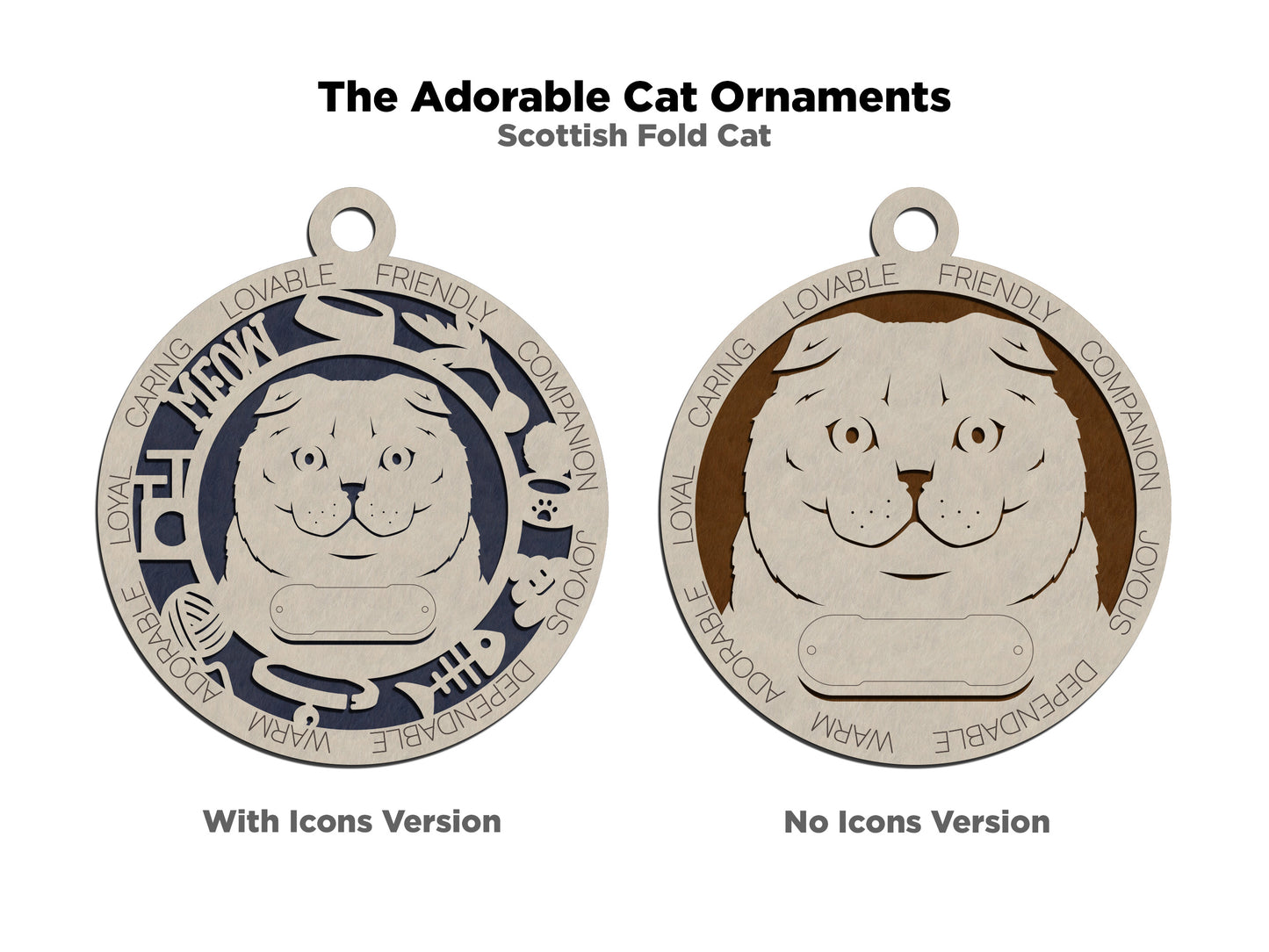 Adorable Cat Ornaments - Scottish Fold Cat