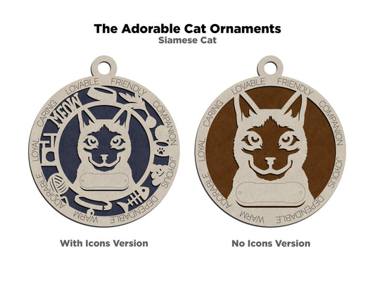 Adorable Cat Ornaments - Siamese Cat