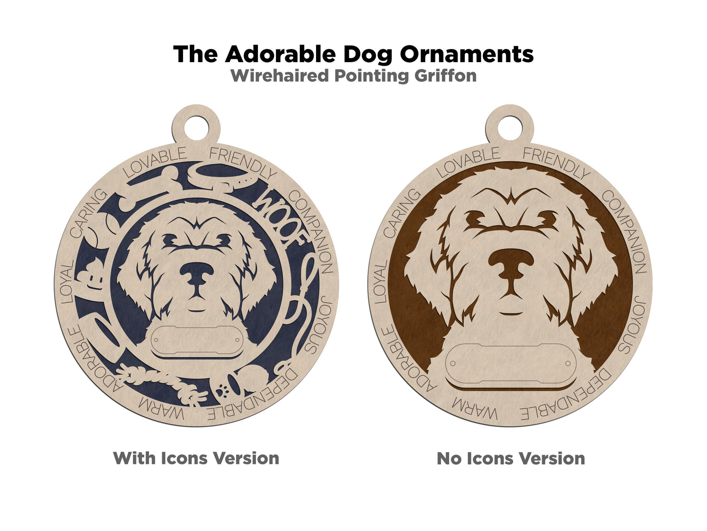 Adorable Dog Ornaments - Wirehaired Pointing Griffon